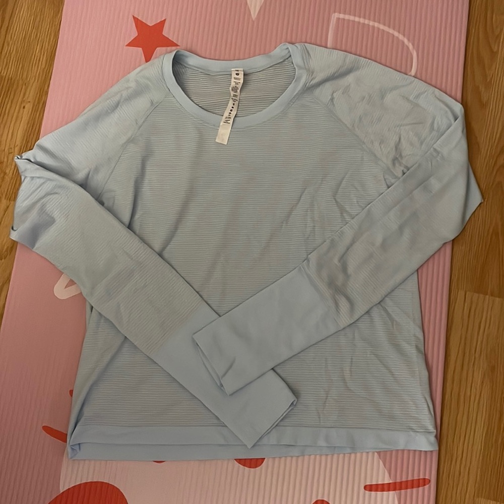 Lululemon Swiftly Tech Long Sleeve Blue Top